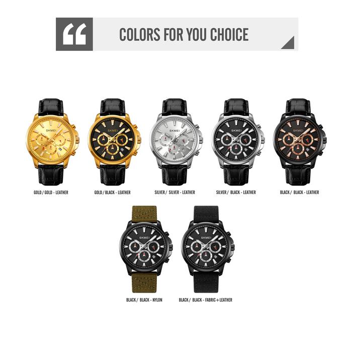 Jam Tangan SKMEI Pria 2071 Silver dengan Calendar Aktif