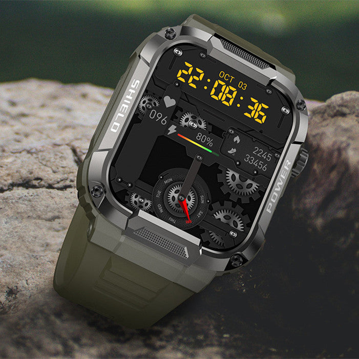 Large screen military-style smartwatch for outdoor use