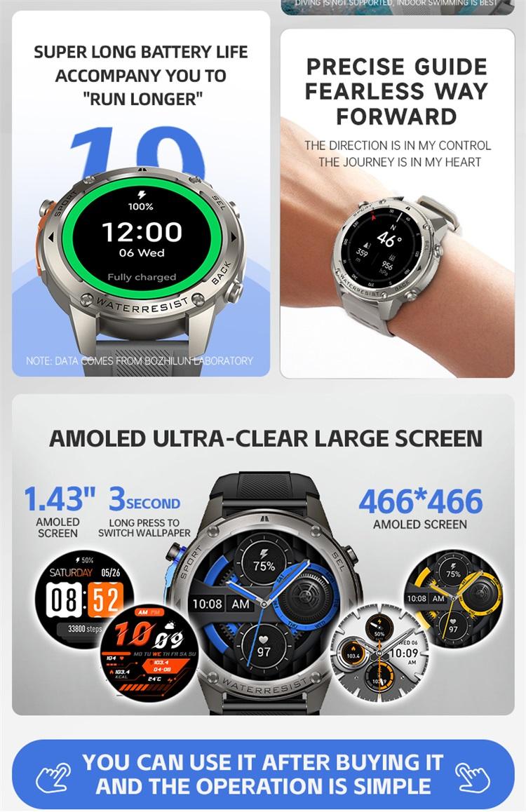SKMEI Smartwatch DM56 untuk olahraga outdoor, lengkap dengan GPS dan kompas