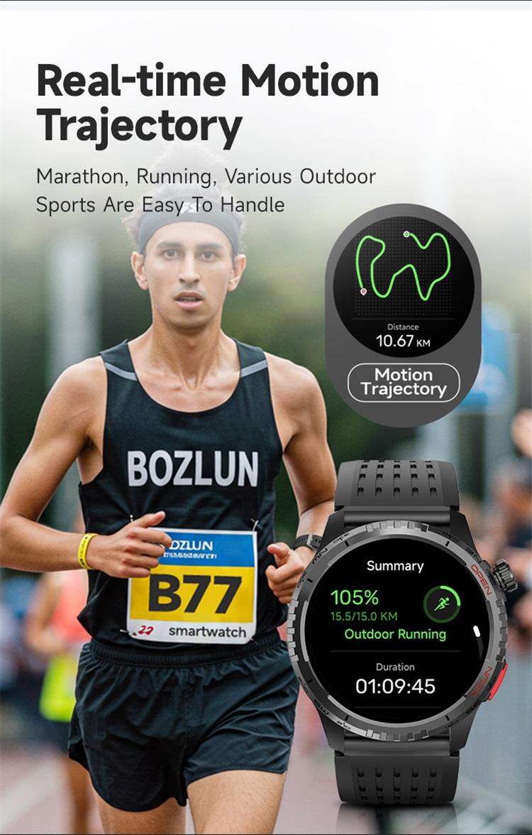 Smartwatch dengan monitor tidur dan pelacakan detak jantung