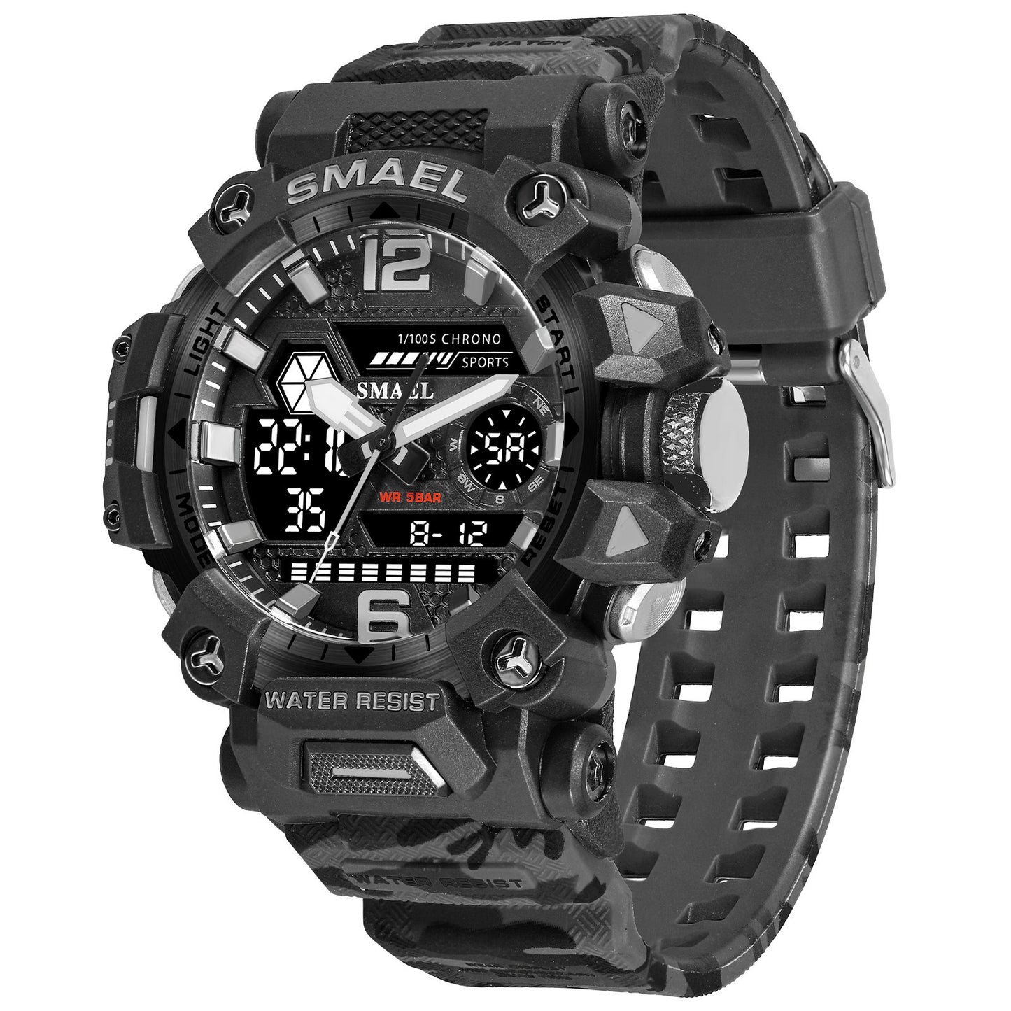 Smartwatch outdoor tahan air dengan gaya militer