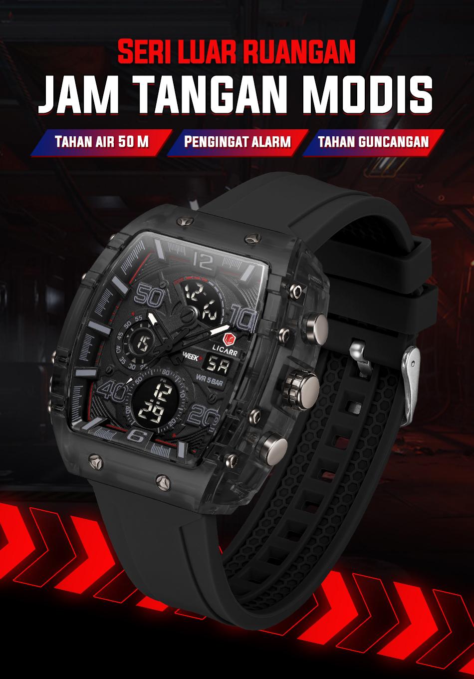 jam tangan LICARR pria anti air dengan tampilan maskulin