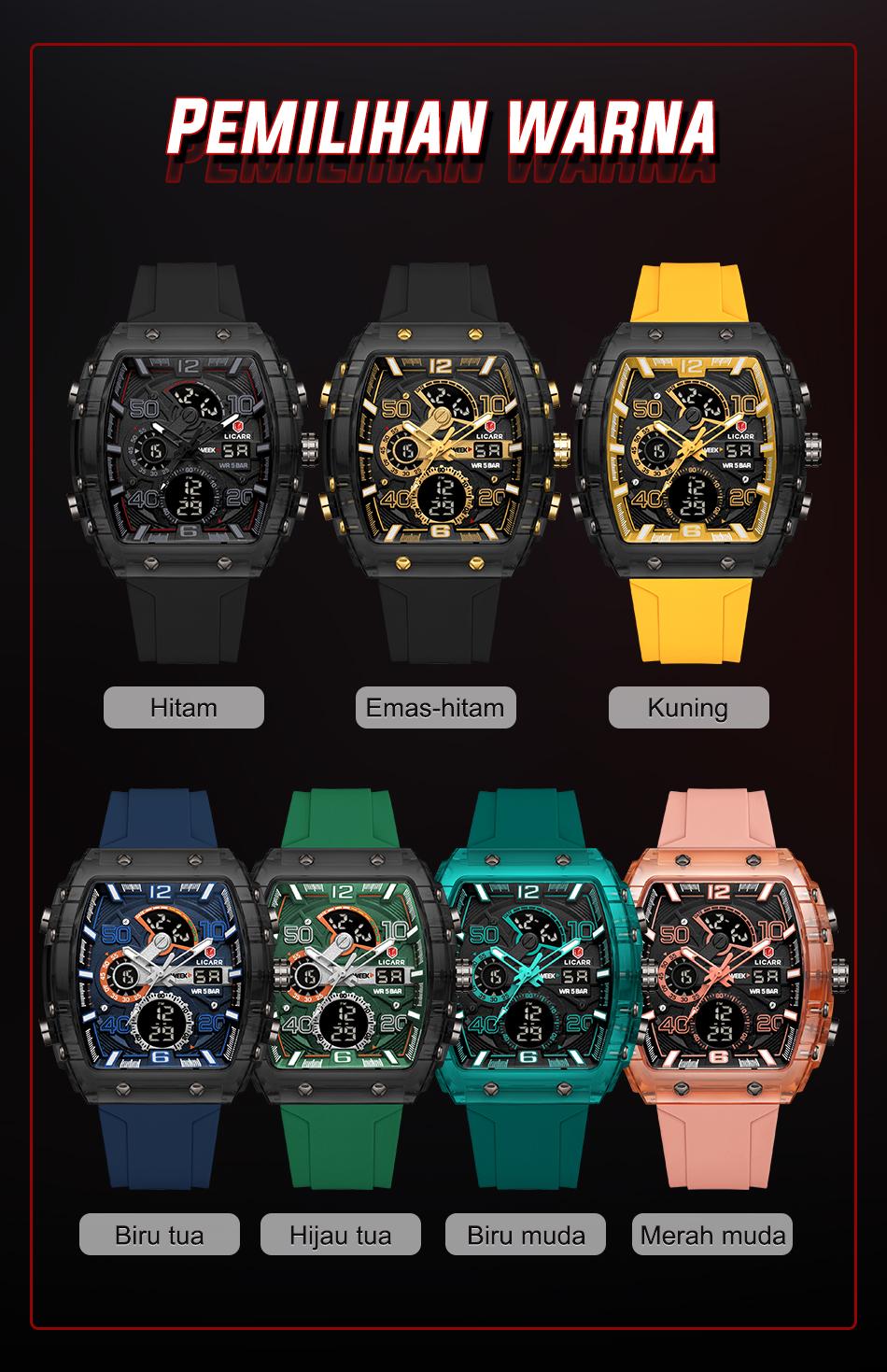 jam tangan digital pria anti air sporty elegan dan stylish