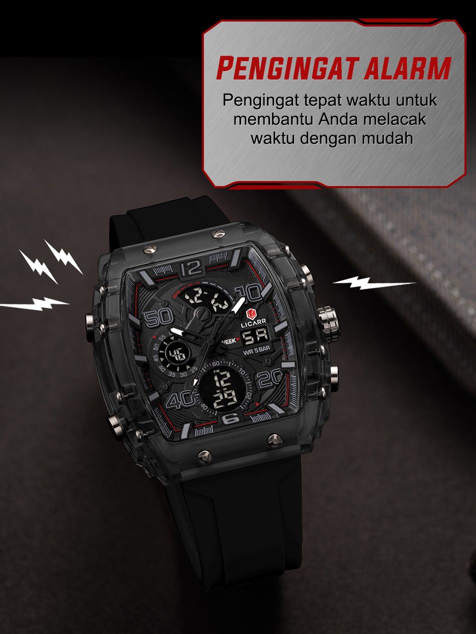 jam tangan digital sporty pria tahan air model 9546