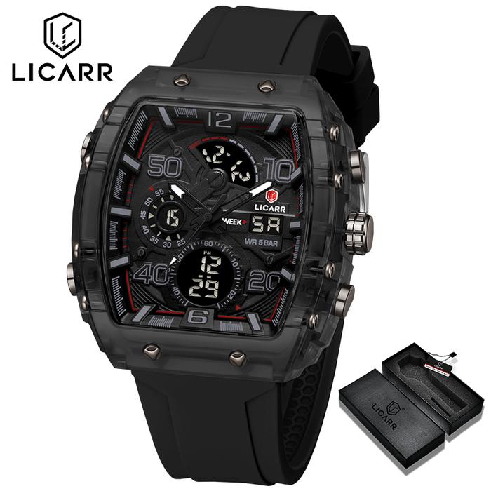 jam tangan pria anti air LICARR 9546 dengan desain sporty