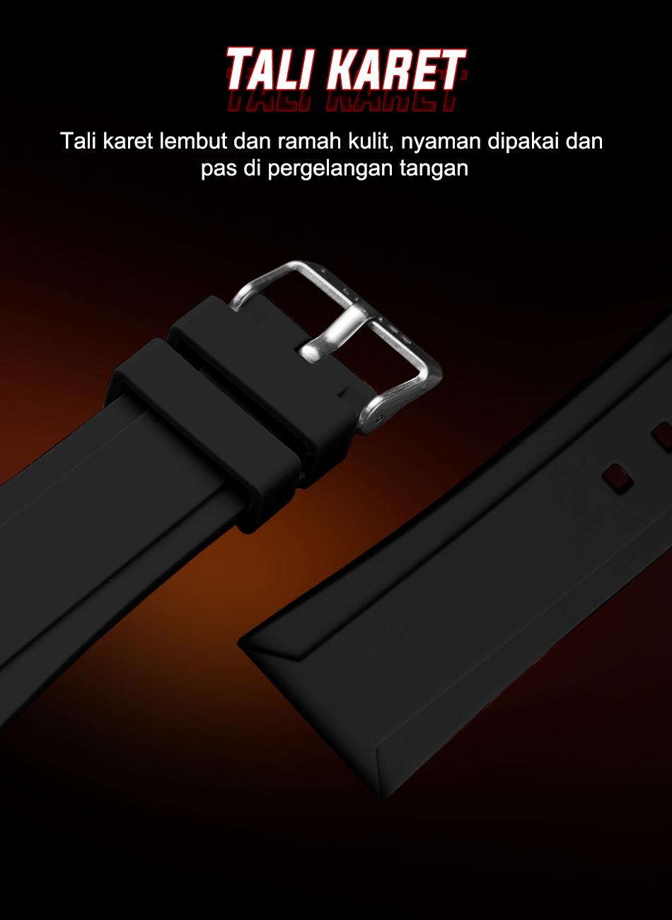 jam tangan pria anti air dengan lampu LED untuk malam hari