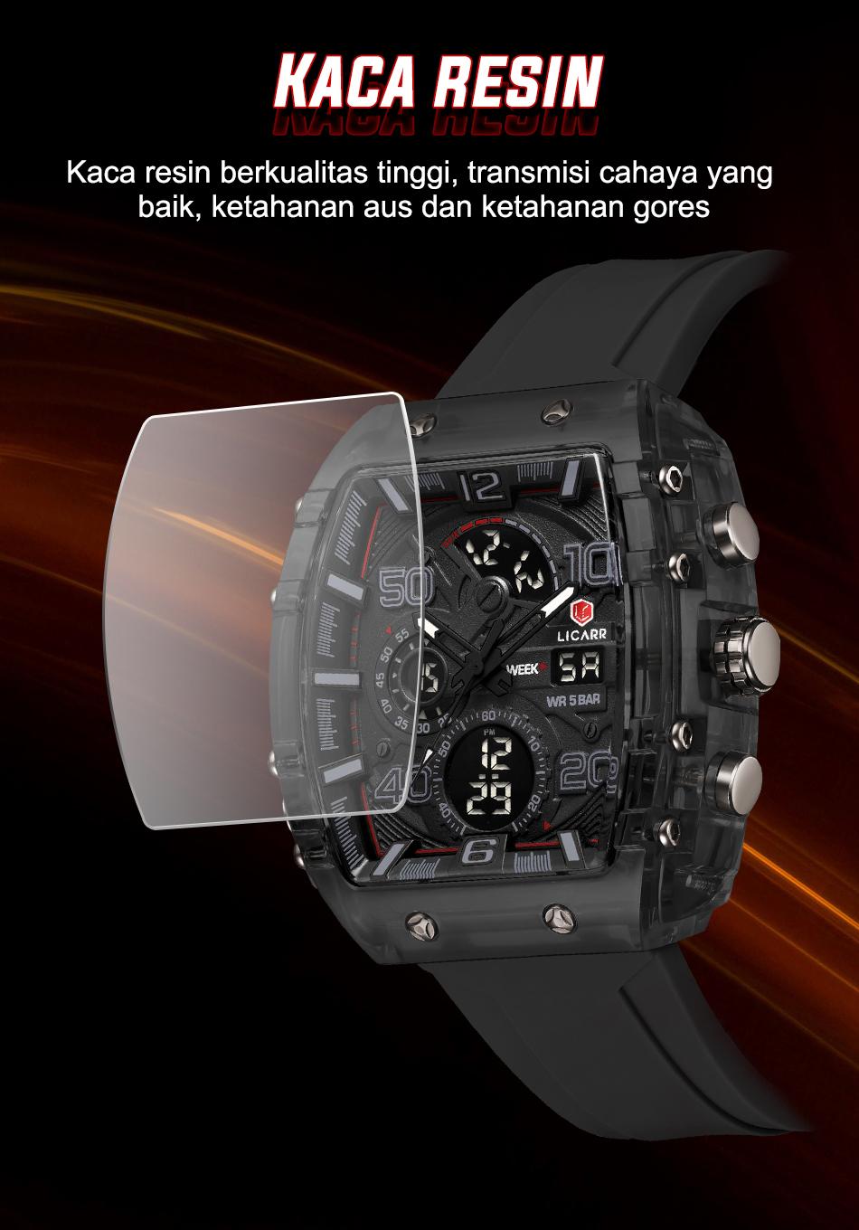 jam tangan pria digital analog tahan air dan tahan banting