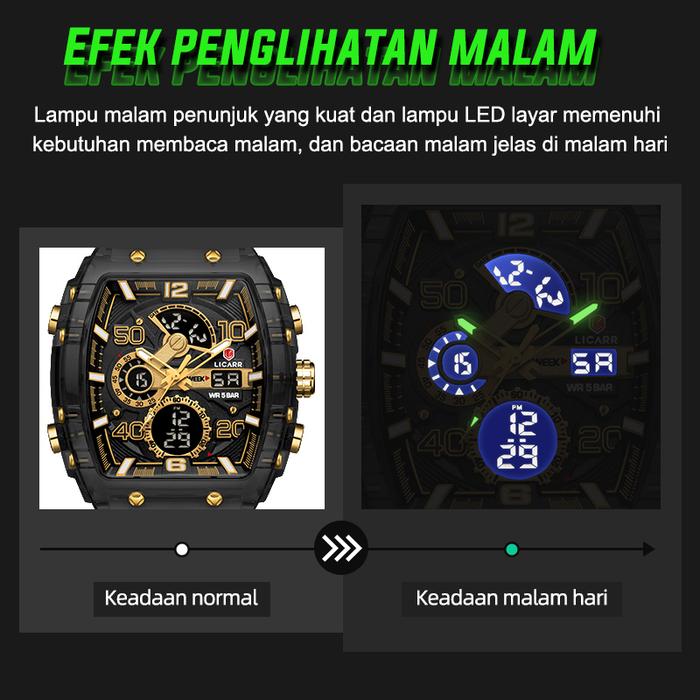 jam tangan tahan air pria dengan casing resin transparan