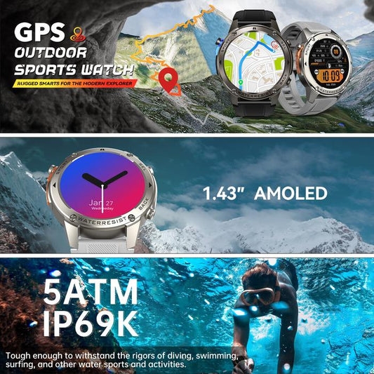 Jam Skmei GPS – AMOLED AOD, Tahan Air, Kompas, Altimeter