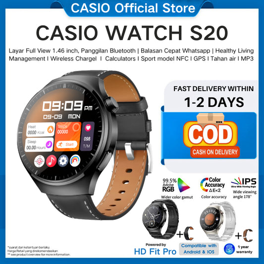 Casio Smartwatch S20 MAX dengan Layar Melingkar 1,46 Inci