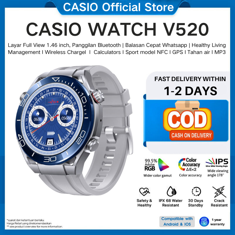 Casio Smartwatch V520 dengan pemantauan detak jantung