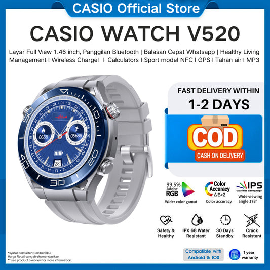 Casio Smartwatch V520 dengan pemantauan detak jantung