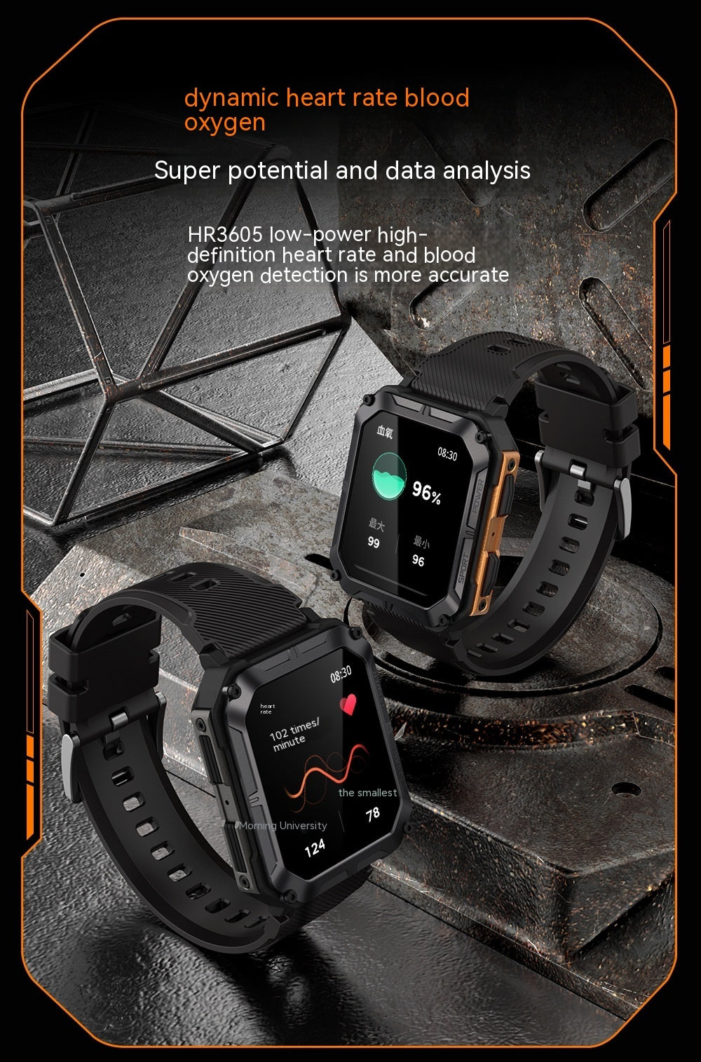 DND Smartwatch pria bergaya militer