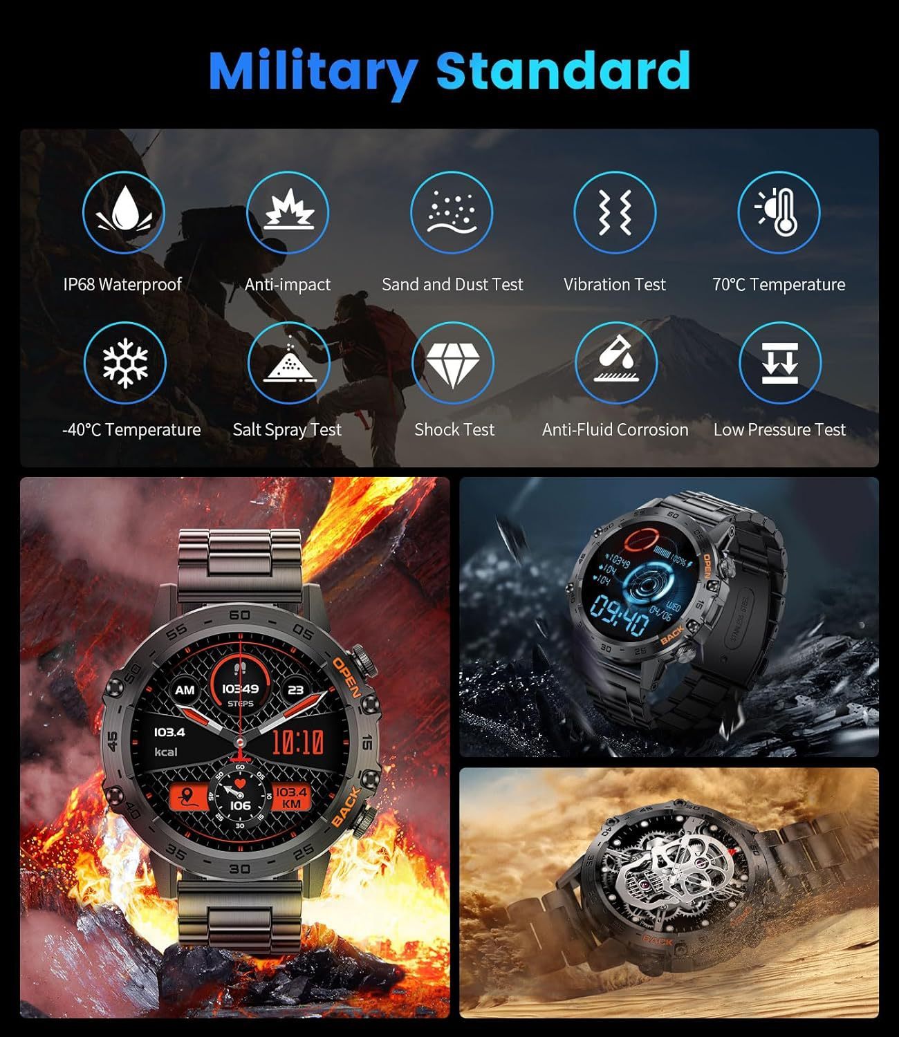 Jam pintar K52 dengan konektivitas Bluetooth stabil