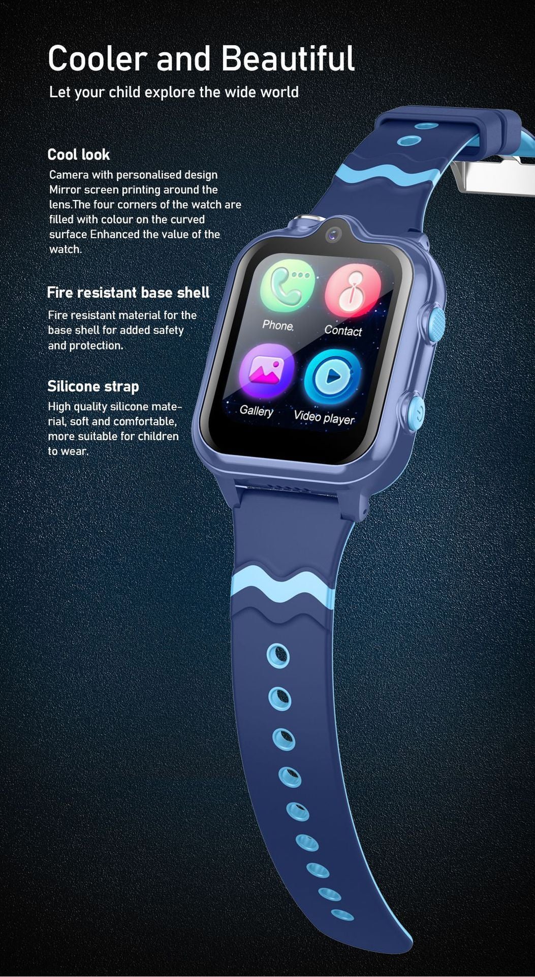 Jam pintar anak smartwatch dengan layar sentuh interaktif