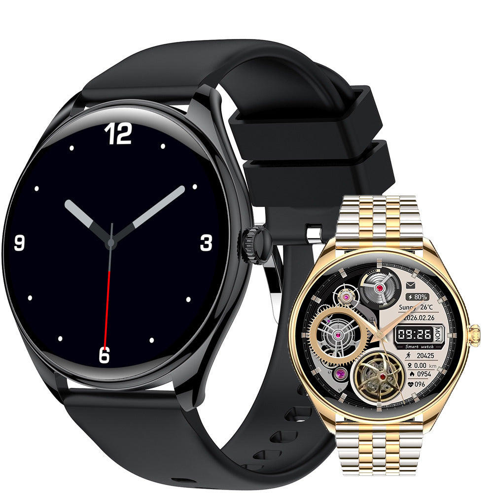 Jam pintar dengan strap kulit premium yang elegan