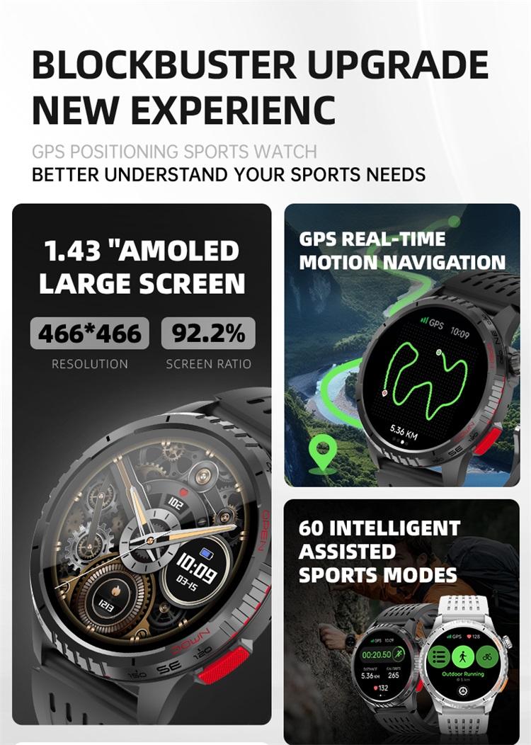 Jam smartwatch sporty dengan fitur tahan air 5ATM