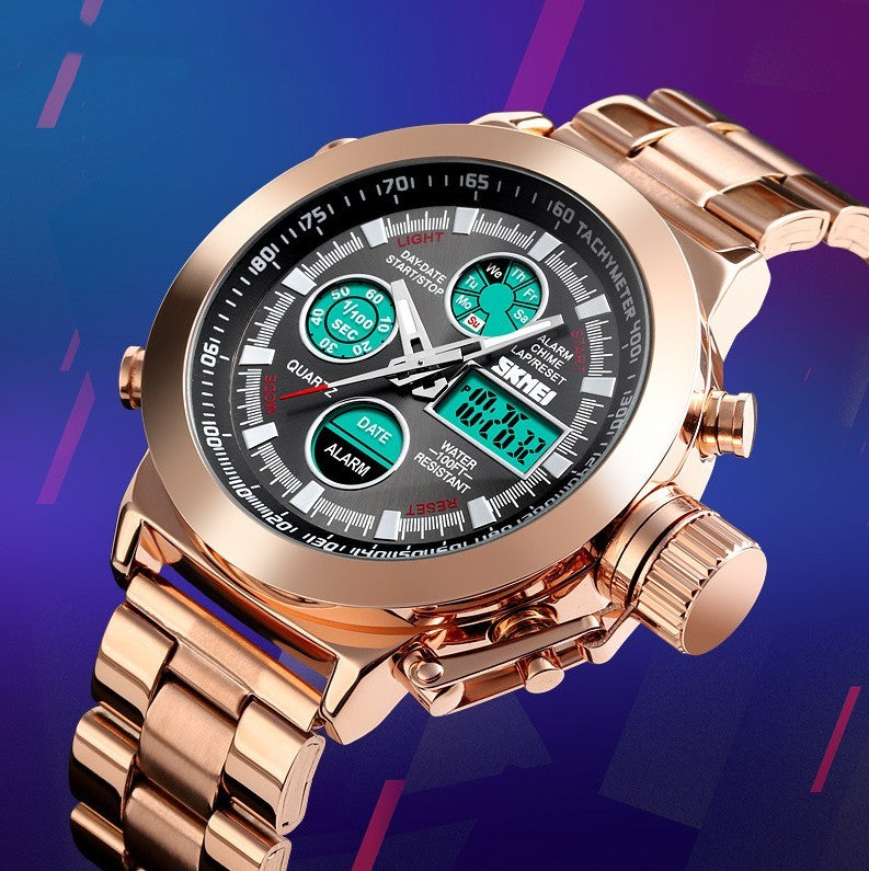 Jam tangan Skmei rose gold tampak samping