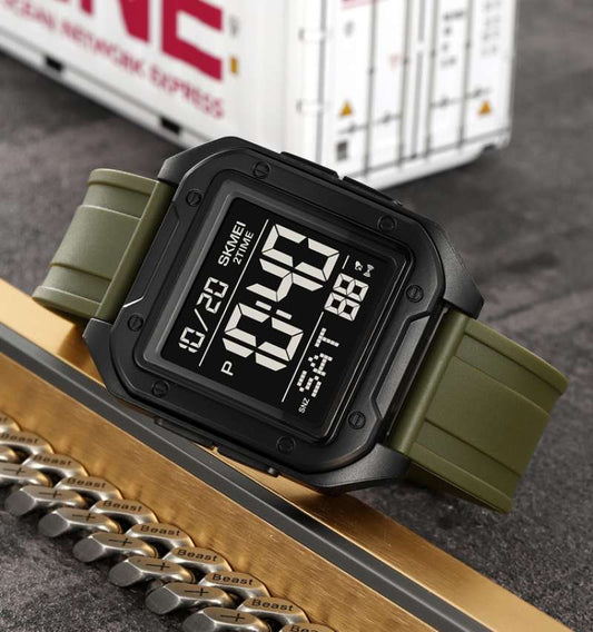 Jam tangan digital pria SKMEI armygreen