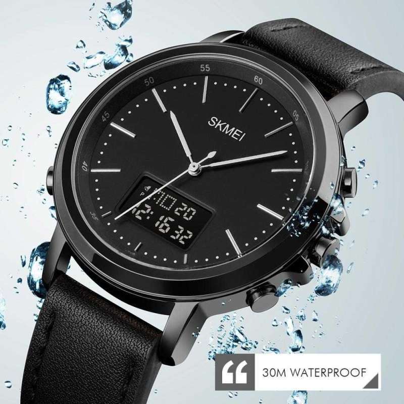Jam tangan kulit pria stylish tahan air dan multifungsi