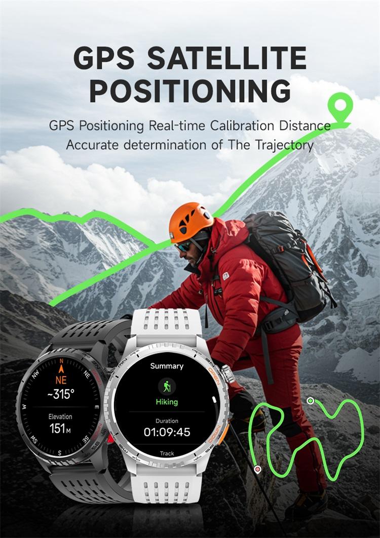 Jam tangan pintar GPS tahan air untuk aktivitas outdoor