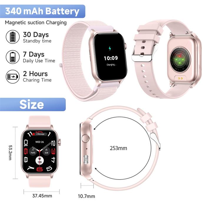 Skmei Smartwatch Pink dengan Desain Elegant dan Monitor Kesehatan