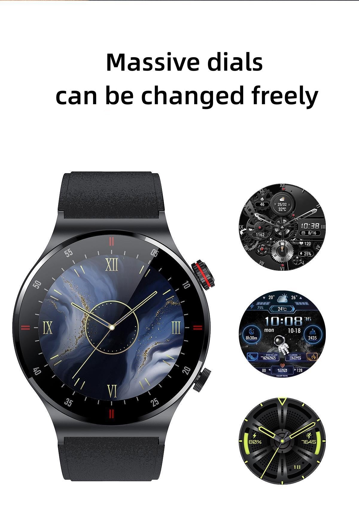 Smartwatch AMOLED dengan strap stainless steel