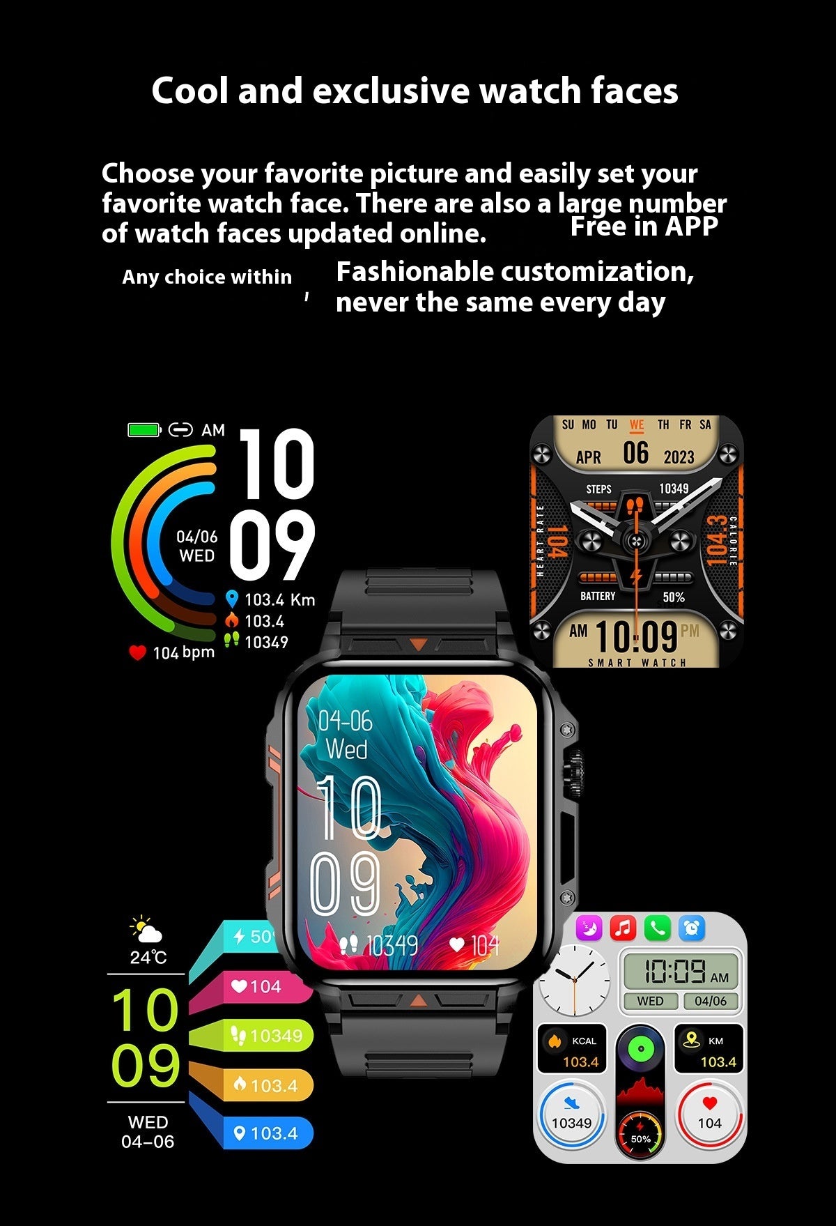 Smartwatch dengan notifikasi panggilan masuk dan pelacakan gerakan
