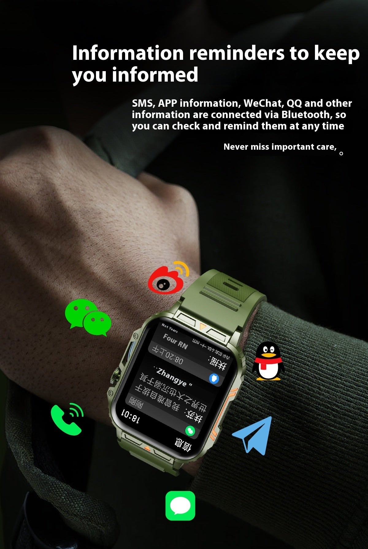 Smartwatch multifungsi dengan fitur kebugaran dan panggilan wireless