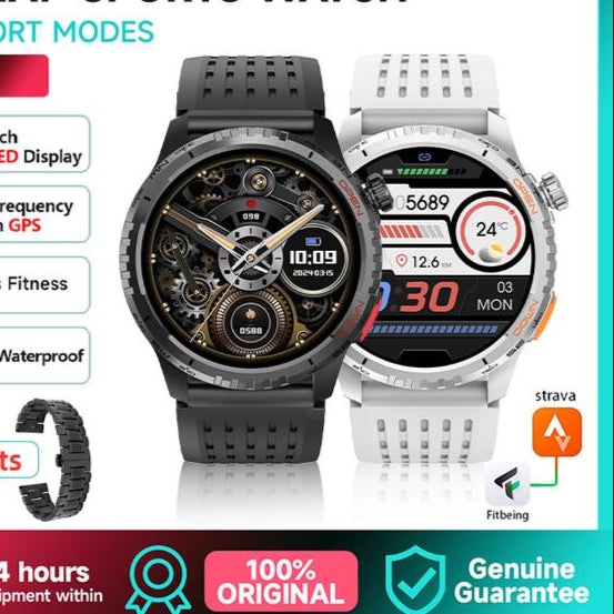 Tampilan SKMEI Smartwatch B77 dengan layar AMOLED 1.43 inci yang tajam