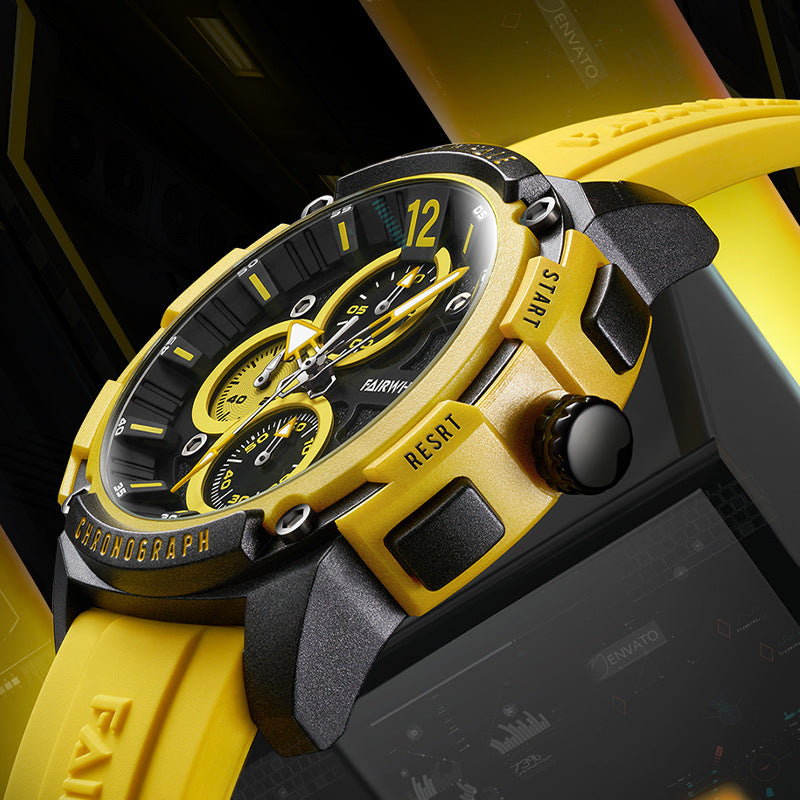 jam tangan AC quartz chronograph hitam