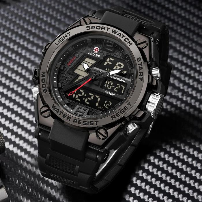 jam tangan digital pria tahan air 50 meter cocok untuk olahraga