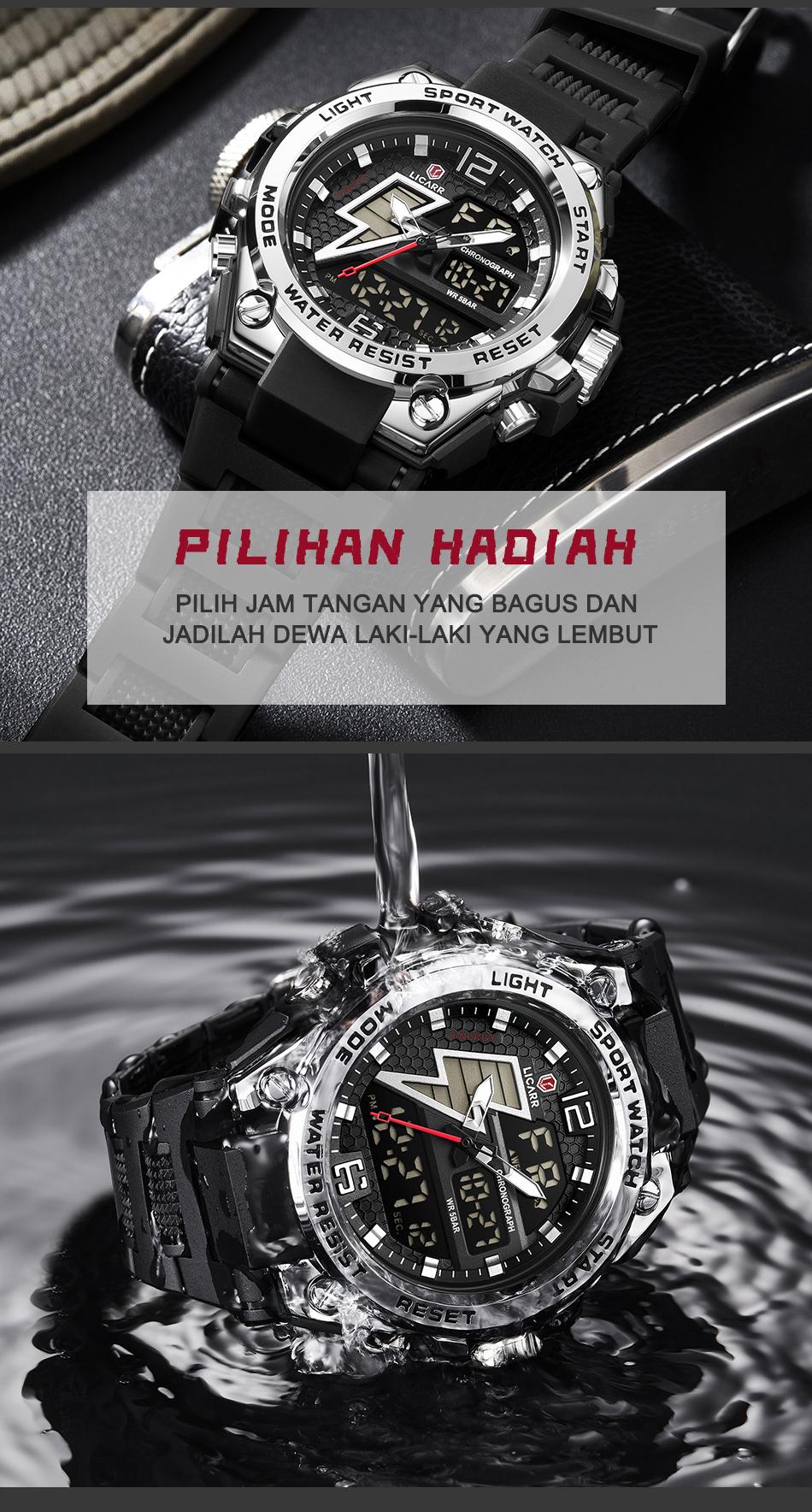 jam tangan pria anti air kuat dengan penutup baja tahan karat