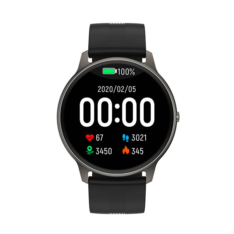 smartwatch bulat dengan pemantauan detak jantung