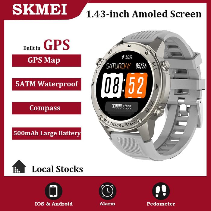 smartwatch skmei 5atm tahan air untuk aktivitas air